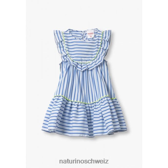Naturino Nerissa gestreiftes Kleid Kinder weiß/hellblau 66HJ617