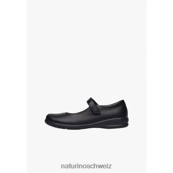 Naturino catania Riemchenballerinas aus Kalbsleder Kinder Schwarz 66HJ532