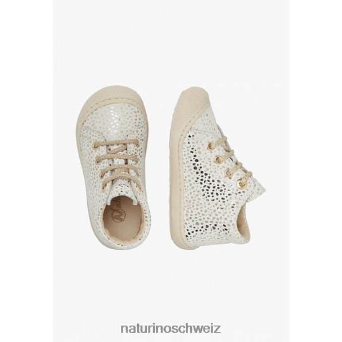 Naturino Kokon Erste-Schritte-Schuhe aus Wildleder Kinder Weiß-Platin 66HJ243