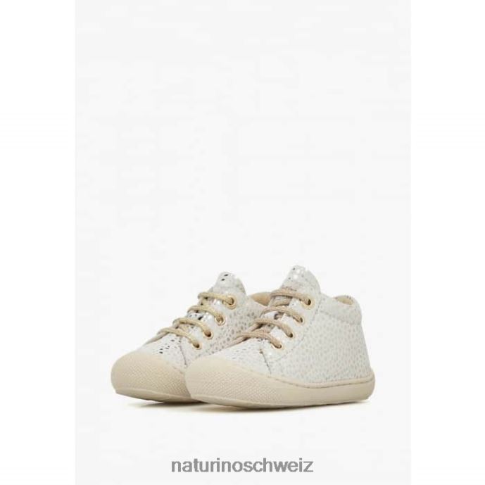 Naturino Kokon Erste-Schritte-Schuhe aus Wildleder Kinder Weiß-Platin 66HJ243