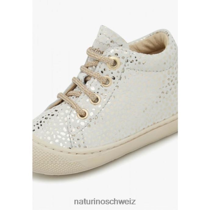 Naturino Kokon Erste-Schritte-Schuhe aus Wildleder Kinder Weiß-Platin 66HJ243