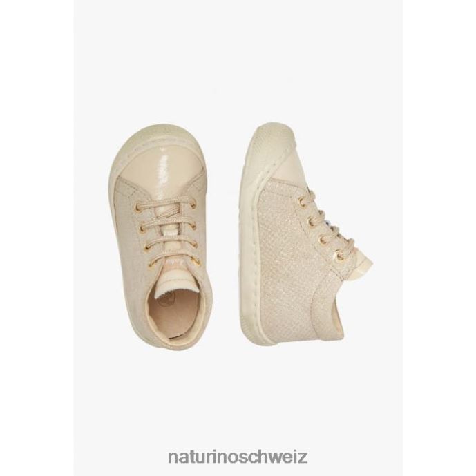 Naturino Kokon Erste-Schritt-Schuhe aus Lackleder und Wildleder Kinder Platin 66HJ75