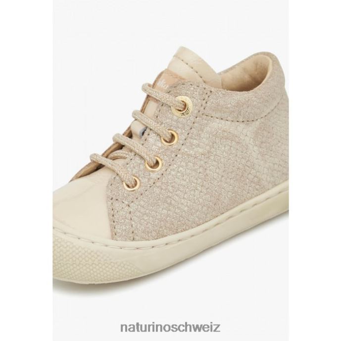 Naturino Kokon Erste-Schritt-Schuhe aus Lackleder und Wildleder Kinder Platin 66HJ75