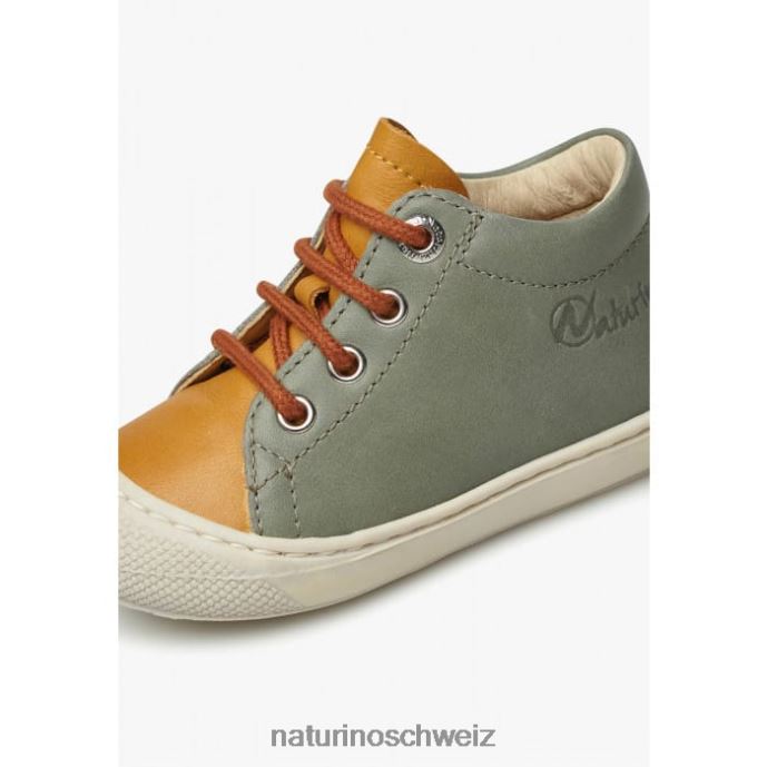 Naturino Kokon Erste-Schritte-Schuhe aus Nappaleder Kinder grün-orange 66HJ141