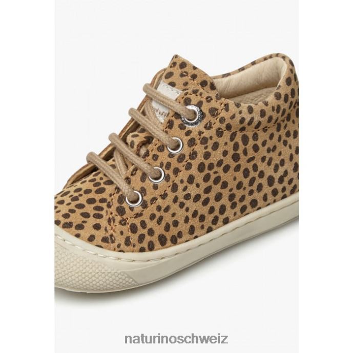 Naturino Kokon Erste-Schritte-Schuhe aus Wildleder mit Pony-Print Kinder beige-schwarz 66HJ91