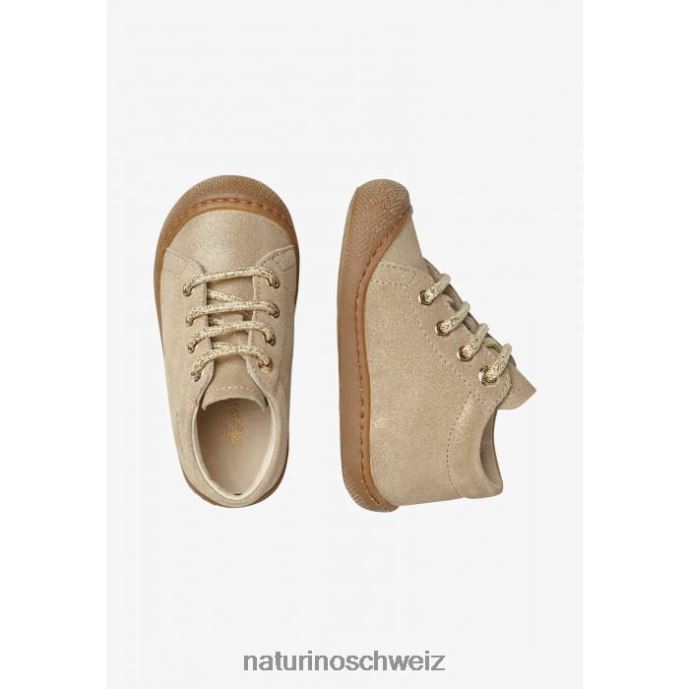 Naturino Kokon Glitzernde Wildlederschuhe für den ersten Schritt Kinder Platin 66HJ209