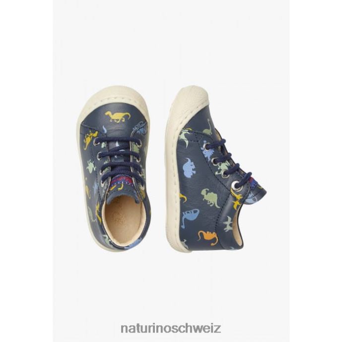 Naturino Kokon Lauflernschuhe aus Leder mit Dinosaurier-Print Kinder Blau 66HJ69
