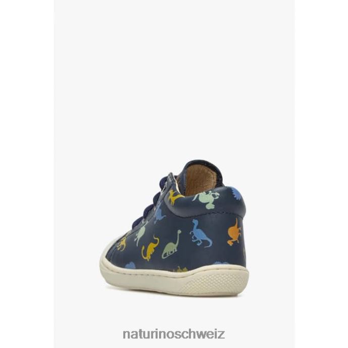 Naturino Kokon Lauflernschuhe aus Leder mit Dinosaurier-Print Kinder Blau 66HJ69