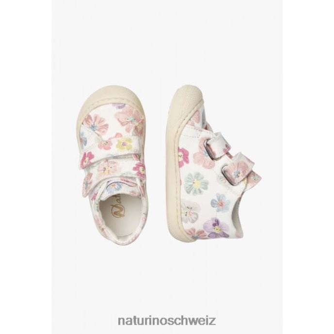 Naturino Kokon vl Erste-Schritte-Schuhe aus Stoff mit Blumendruck Kinder Weiss 66HJ166