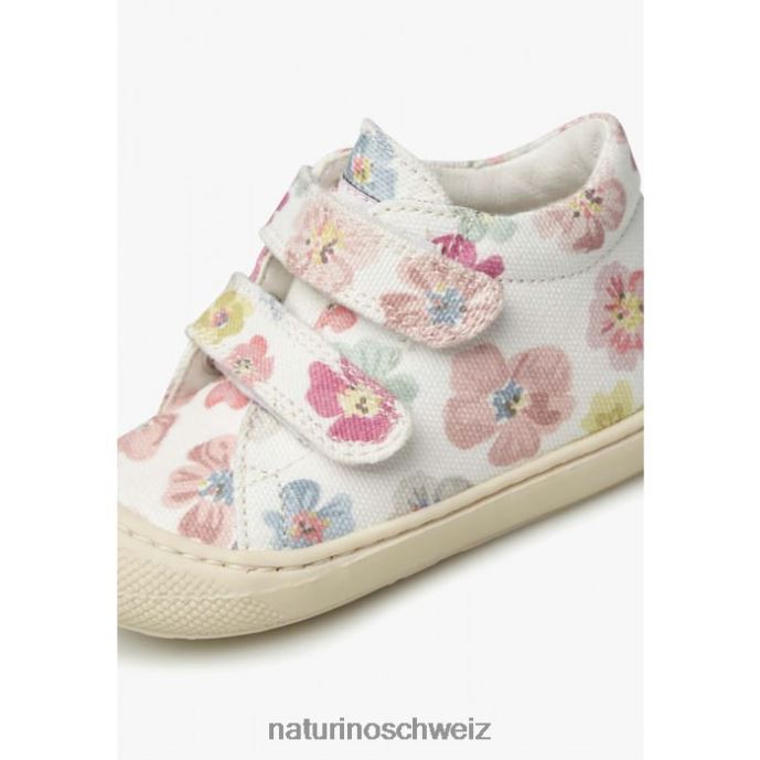 Naturino Kokon vl Erste-Schritte-Schuhe aus Stoff mit Blumendruck Kinder Weiss 66HJ166