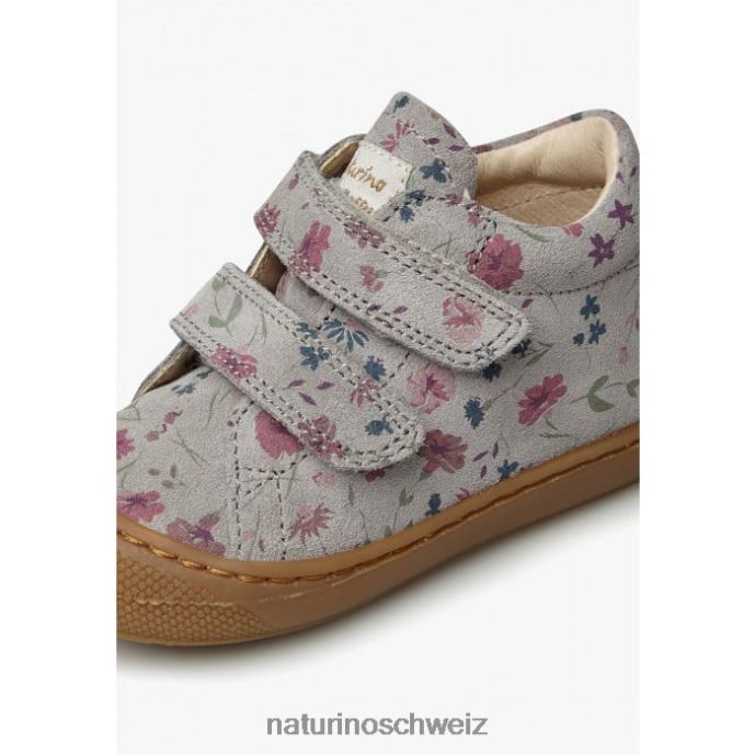 Naturino Kokon vl Erste-Schritte-Schuhe aus Wildleder mit Blumenmuster Kinder grau 66HJ189