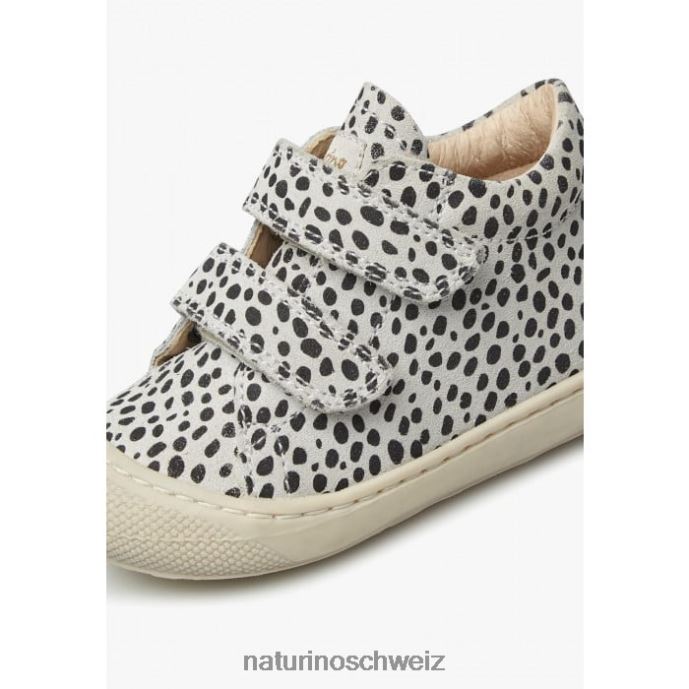Naturino Kokon vl Erste-Schritte-Schuhe aus Wildleder mit Pony-Print Kinder weiß schwarz 66HJ93