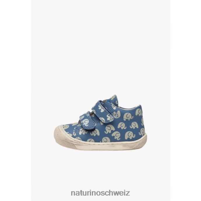 Naturino Kokon vl Lauflernschuhe aus Leder mit Elefantenprint Kinder hellblau 66HJ145