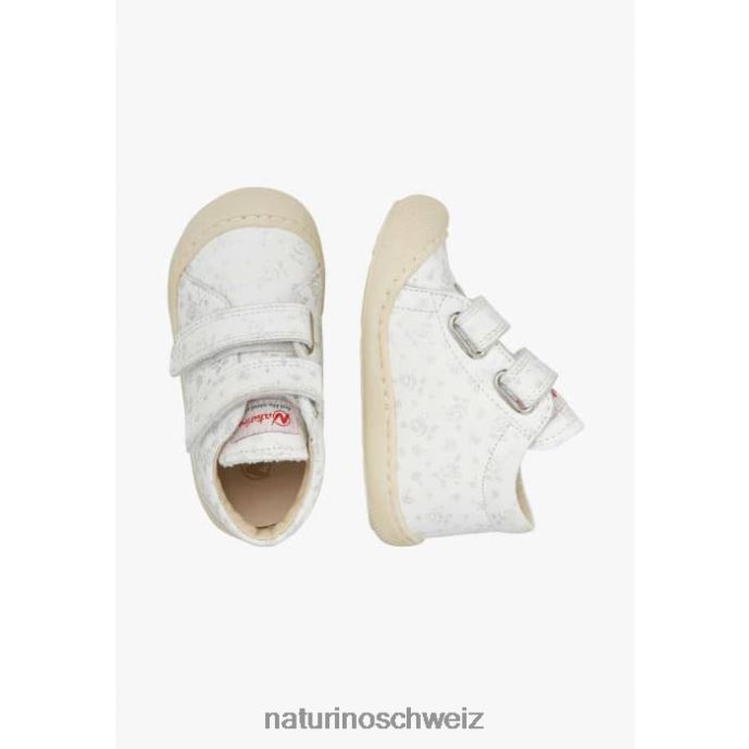 Naturino Kokon vl Lauflernschuhe aus Stoff mit Rosendruck Kinder Weiss 66HJ164