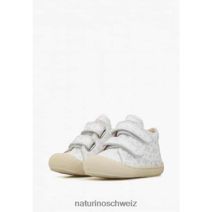 Naturino Kokon vl Lauflernschuhe aus Stoff mit Rosendruck Kinder Weiss 66HJ164