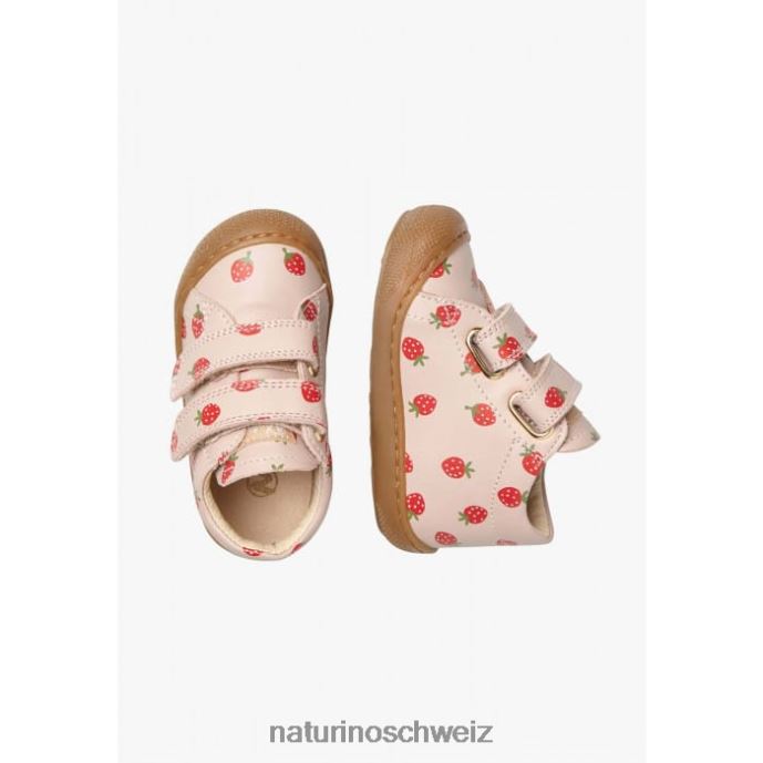 Naturino Kokon vl Lederschuhe für Kleinkinder mit Erdbeeraufdruck Kinder Puderrosa 66HJ57