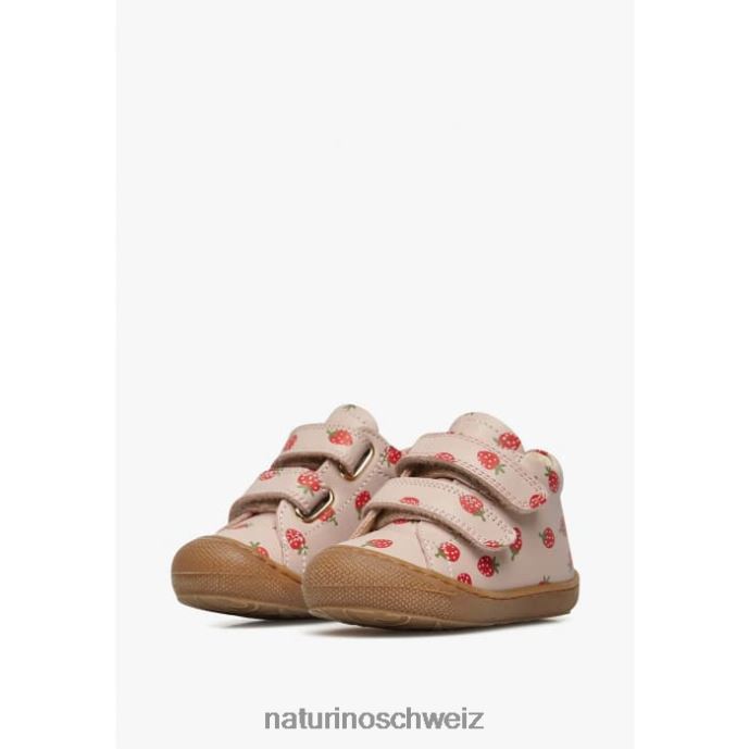 Naturino Kokon vl Lederschuhe für Kleinkinder mit Erdbeeraufdruck Kinder Puderrosa 66HJ57
