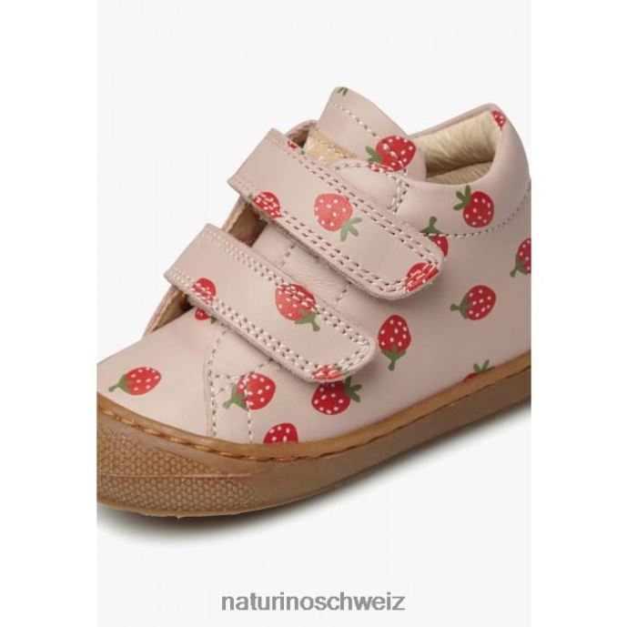 Naturino Kokon vl Lederschuhe für Kleinkinder mit Erdbeeraufdruck Kinder Puderrosa 66HJ57