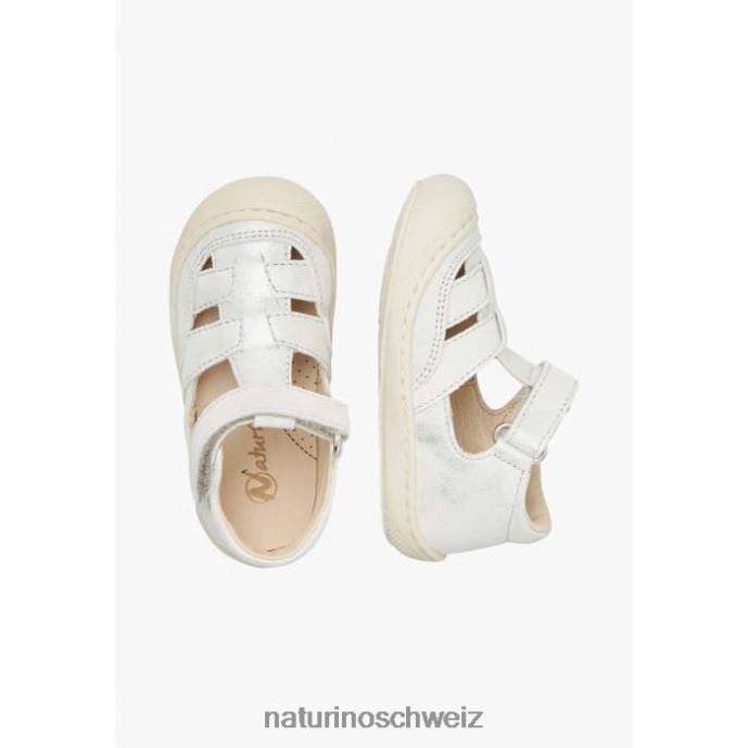 Naturino Bündel Wildleder-Sandalen für den ersten Schritt Kinder Silber 66HJ575