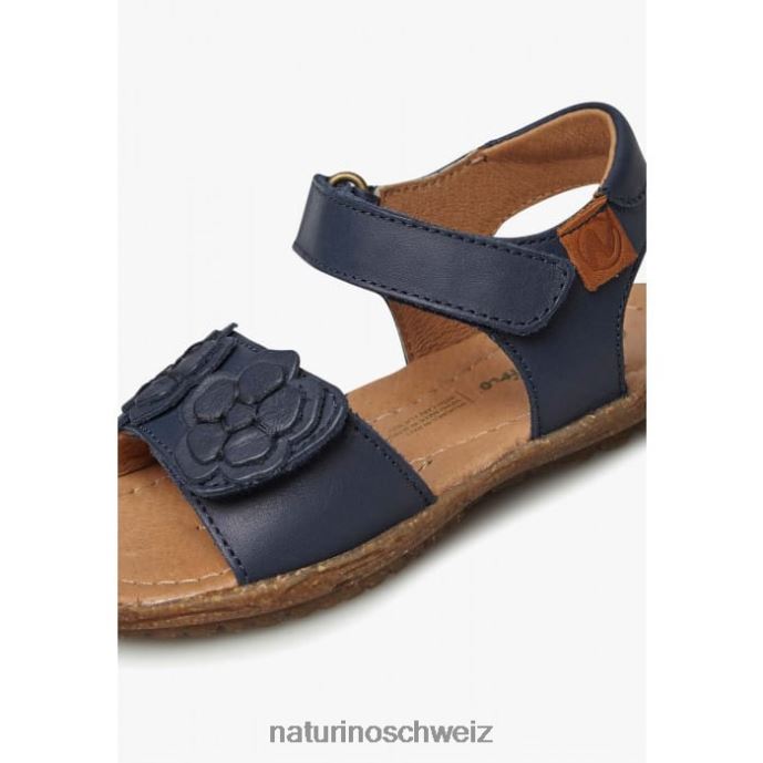 Naturino Begonie Sandalen aus Nappaleder mit applizierten Blumen Kinder Marine 66HJ334