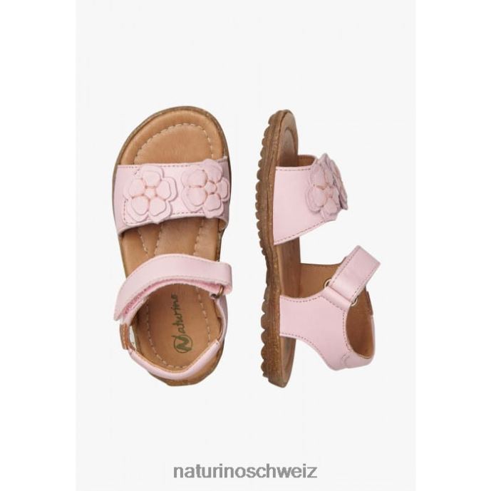 Naturino Begonie Sandalen aus Nappaleder mit applizierten Blumen Kinder Rosa 66HJ229