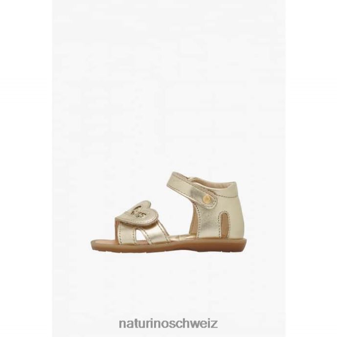 Naturino Crisytel Sandalen aus Metallic-Leder Kinder Platin 66HJ297
