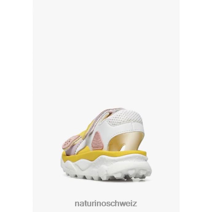 Naturino Gaho Junior Aktive Sandalen aus Kunstleder Kinder weiß-gelb-rosa 66HJ29