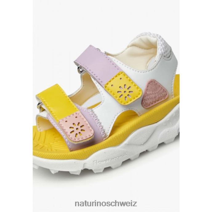 Naturino Gaho Junior Aktive Sandalen aus Kunstleder Kinder weiß-gelb-rosa 66HJ29