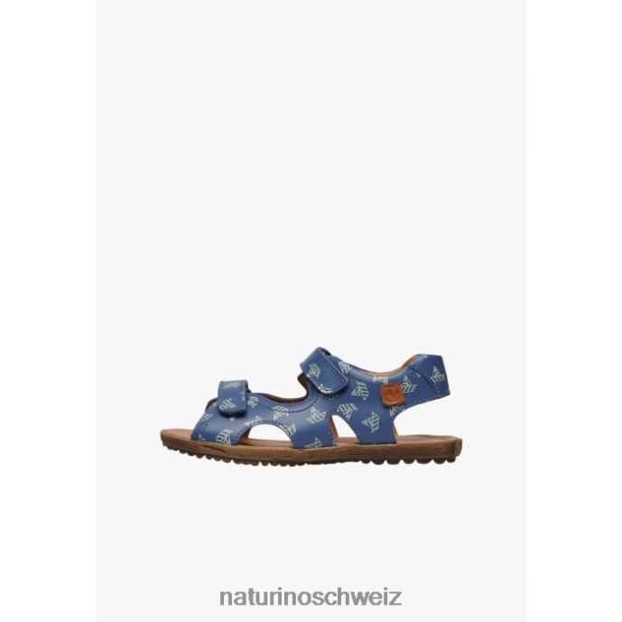 Naturino Himmel Sandalen aus Nappaleder mit Bootsprint Kinder hellblau 66HJ228
