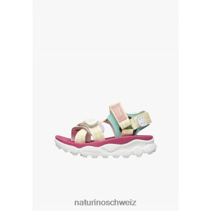 Naturino Nazca 2 Junior Aktive Sandalen aus Kunstleder und Stoff Kinder gelb-rosa 66HJ26