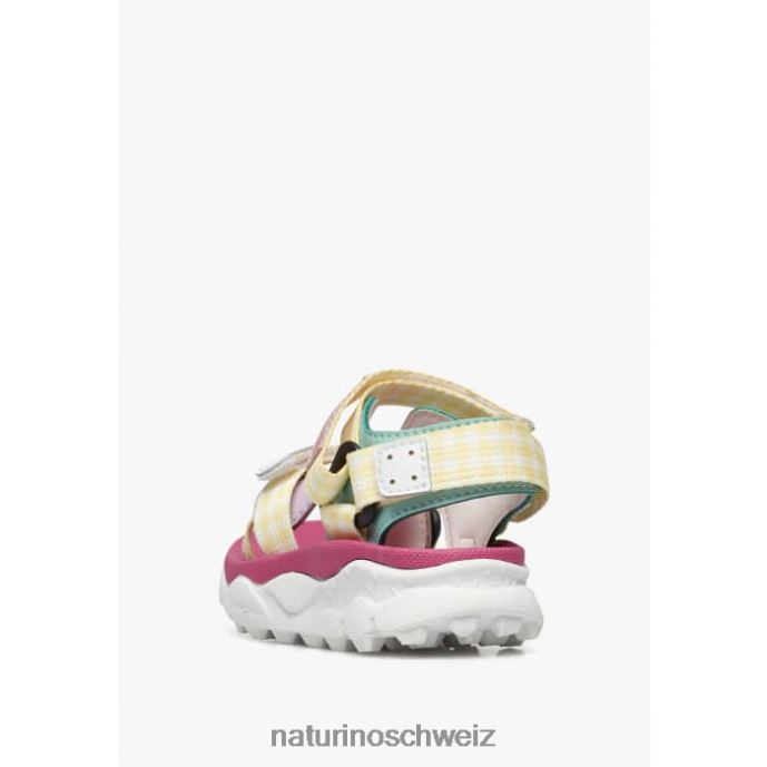 Naturino Nazca 2 Junior Aktive Sandalen aus Kunstleder und Stoff Kinder gelb-rosa 66HJ26