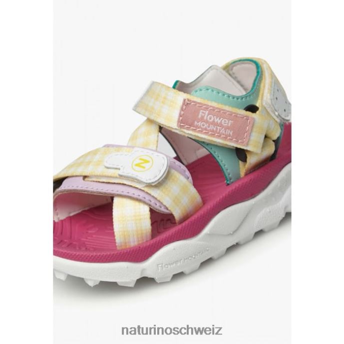 Naturino Nazca 2 Junior Aktive Sandalen aus Kunstleder und Stoff Kinder gelb-rosa 66HJ26