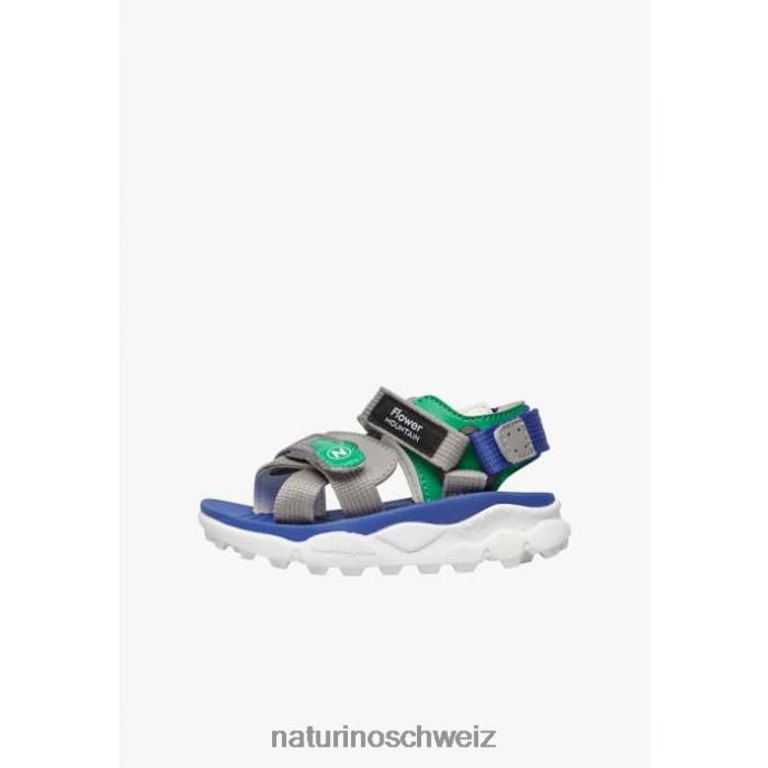 Naturino Nazca 2 Junior Aktive Sandalen aus Kunstleder und Stoff Kinder grau Grün 66HJ25