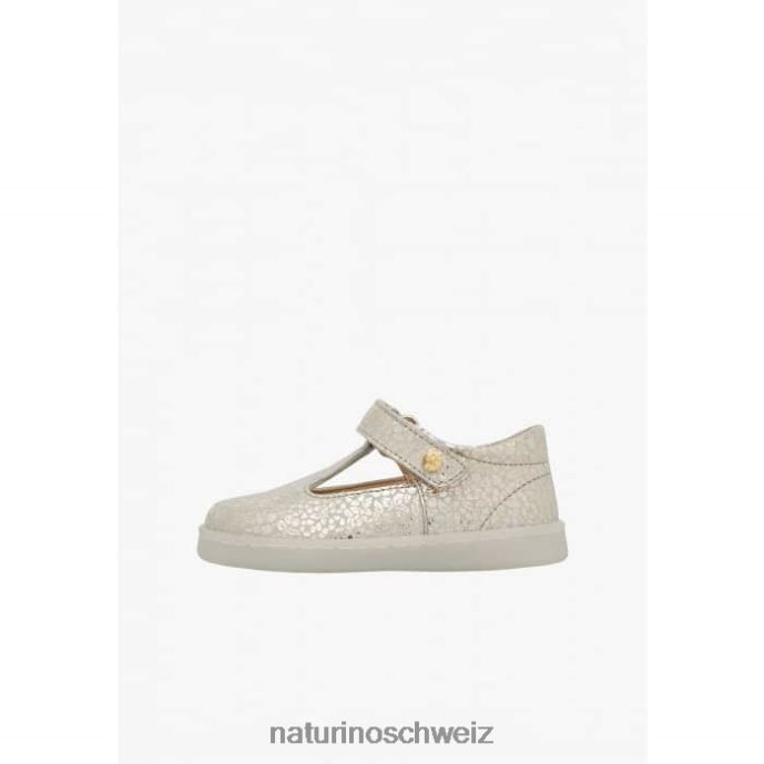 Naturino Samoma vl halbgeschlossene Ledersandalen Kinder Platin 66HJ547