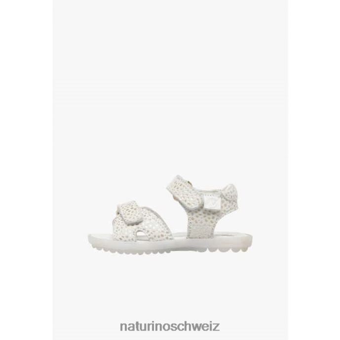 Naturino Sonne Wildledersandalen Kinder Weiß-Platin 66HJ333