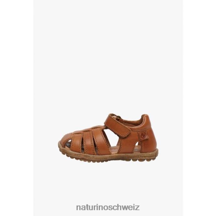 Naturino sehen halbgeschlossene Ledersandalen Kinder Cognac 66HJ338