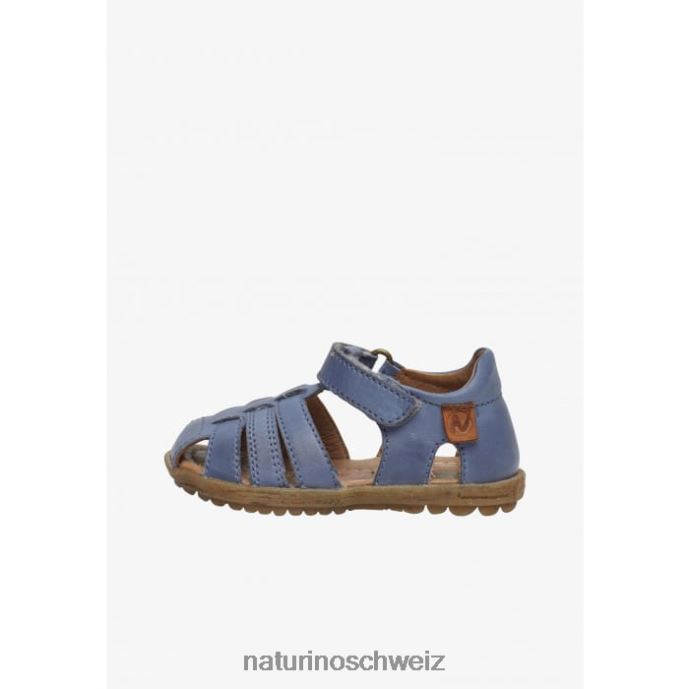 Naturino sehen halbgeschlossene Ledersandalen Kinder Himmelblau 66HJ272