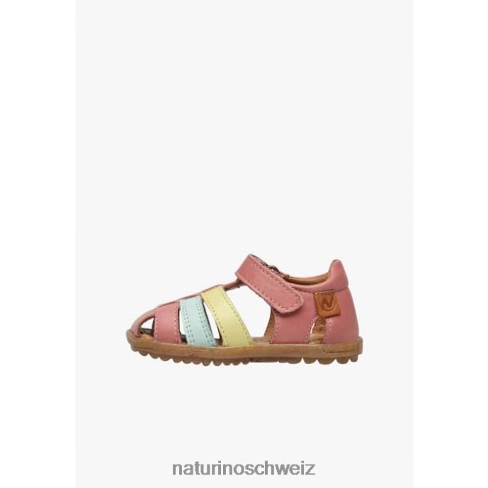 Naturino sehen halbgeschlossene Ledersandalen Kinder rosa-gelb 66HJ302