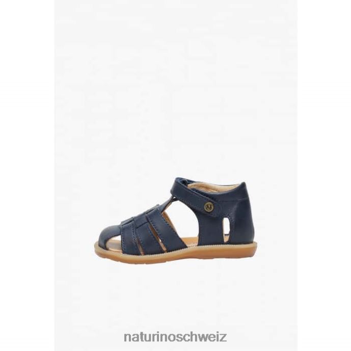 Naturino zaffiro halboffene Ledersandalen Kinder Blau 66HJ345