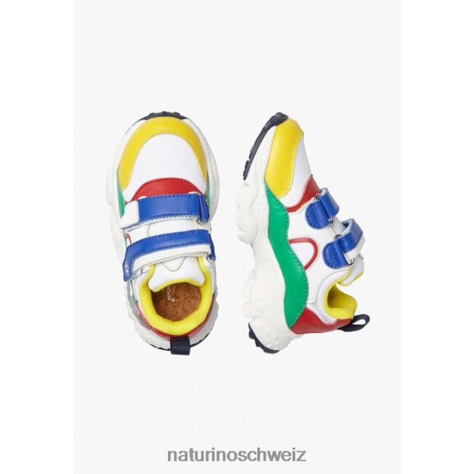 Naturino Akio Junior vl. Sneakers aus Kunstleder und technischem Stoff Kinder weiß-blau-rot 66HJ45