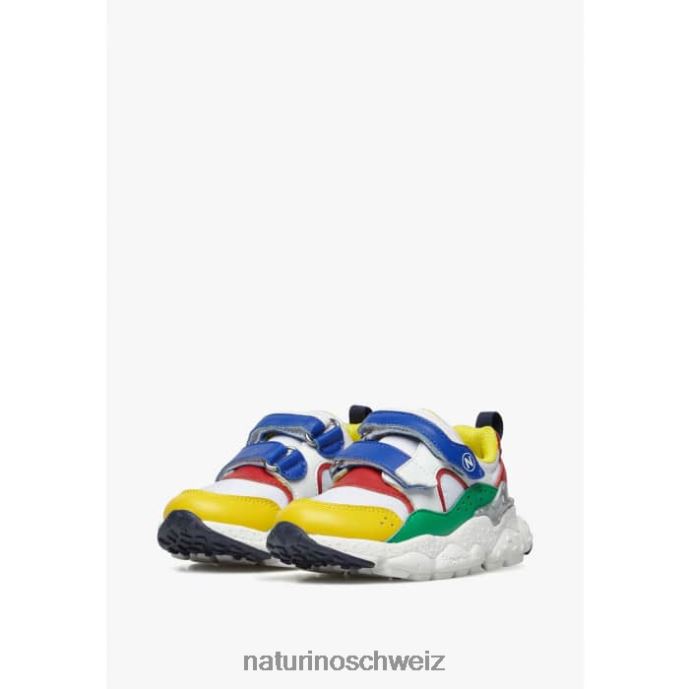 Naturino Akio Junior vl. Sneakers aus Kunstleder und technischem Stoff Kinder weiß-blau-rot 66HJ45