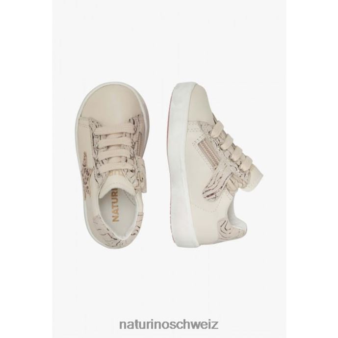 Naturino Annie Zip Sneakers aus Leder und Wildleder mit Sternaufnäher Kinder Beige 66HJ484