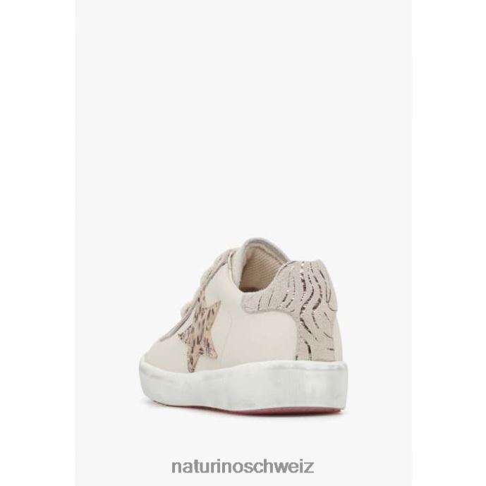 Naturino Annie Zip Sneakers aus Leder und Wildleder mit Sternaufnäher Kinder Beige 66HJ484