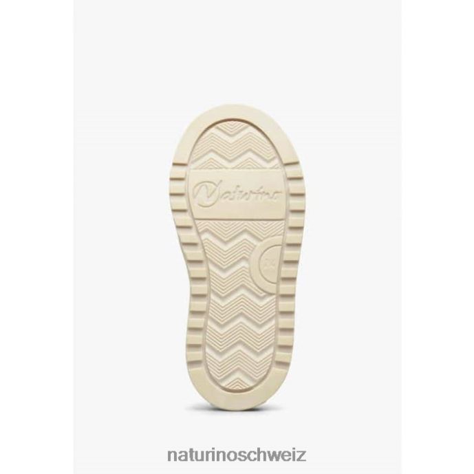 Naturino Ariton Hybrid-Reißverschluss. Sneakers aus pflanzlichem Leder und Bio-Baumwolle Kinder weiß-fuchsia 66HJ367