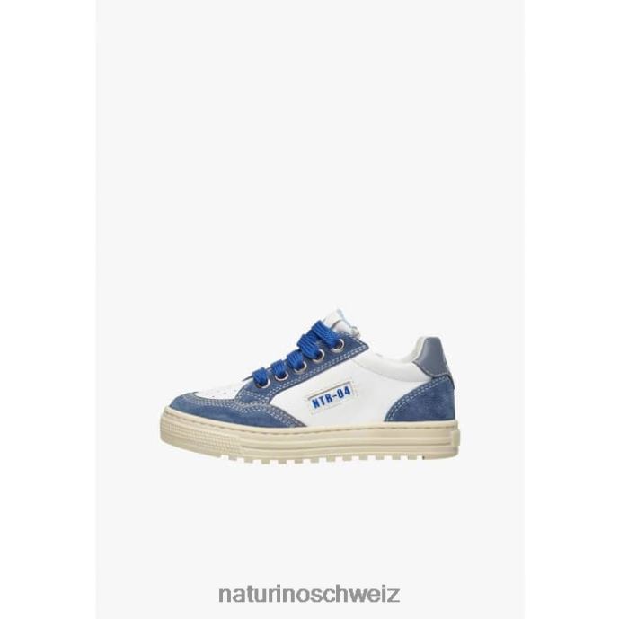 Naturino Ariton-Reißverschluss. Sneakers aus Leder und Wildleder Kinder weiß Blau 66HJ497