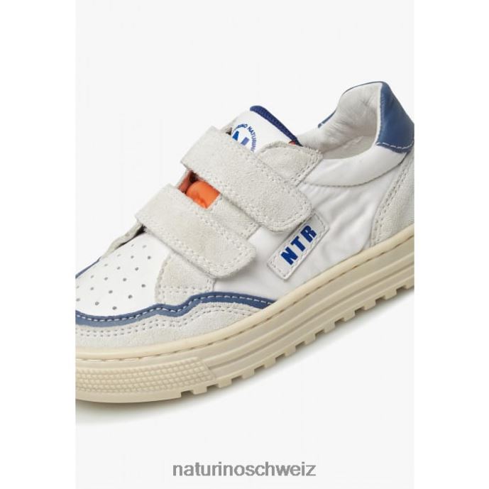 Naturino Ariton vl. Sneakers aus Leder und Stoff Kinder Grau Blau 66HJ409