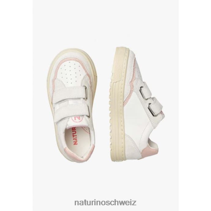 Naturino Ariton vl. Sneakers aus Leder und Wildleder Kinder weiß-rosa 66HJ377
