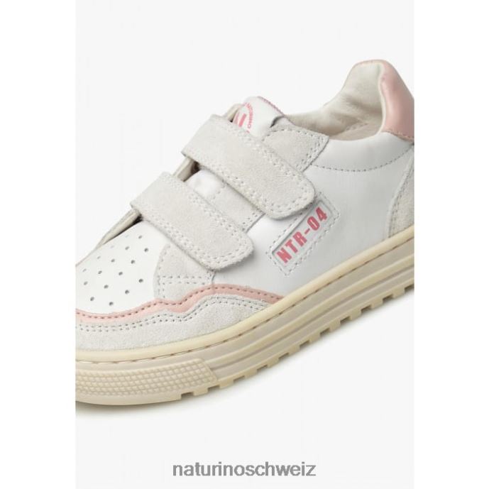 Naturino Ariton vl. Sneakers aus Leder und Wildleder Kinder weiß-rosa 66HJ377