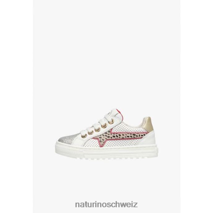 Naturino Blitz-Reißverschluss. Ledersneaker Kinder Silber 66HJ507