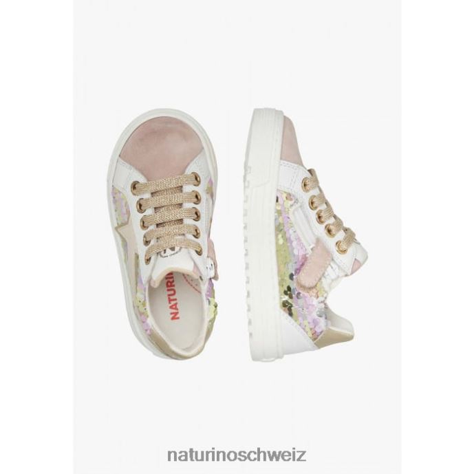 Naturino Blitz-Reißverschluss. Sneakers aus Leder und Wildleder Kinder Puderrosa 66HJ383
